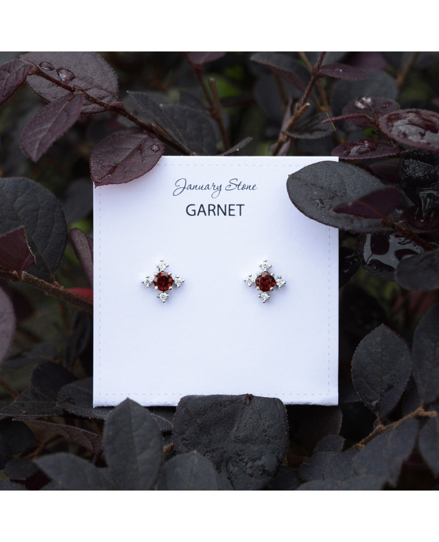Chapter One-Garnet Classic Red Antique Earring
