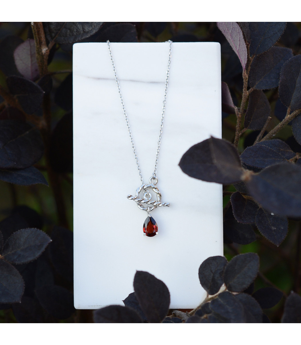 Chapter One-Garnet Classic Red Lock My Heart Necklace