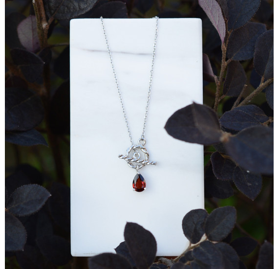 Chapter One-Garnet Classic Red Lock My Heart Necklace