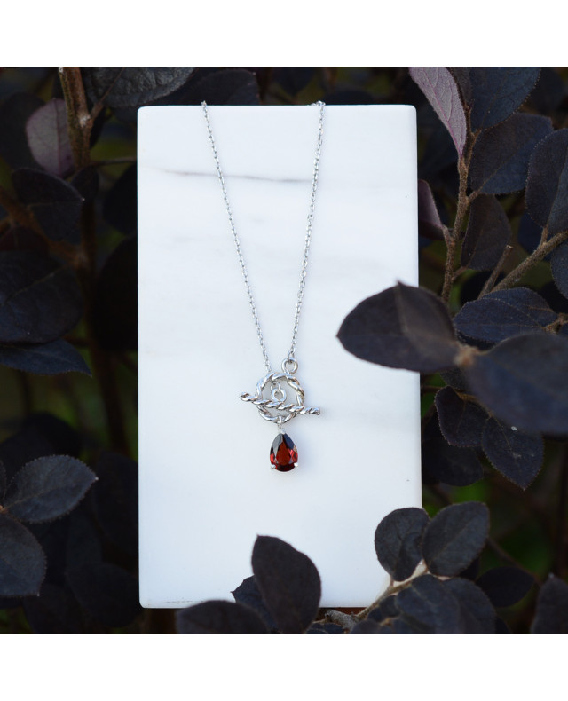 Chapter One-Garnet Classic Red Lock My Heart Necklace