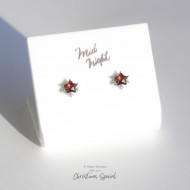 January Birthstone-Garnet Sparkle Star Earrings