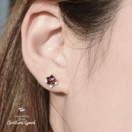 January Birthstone-Garnet Sparkle Star Earrings