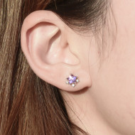 February Birthstone-Amethyst Sparkle Star Earrings