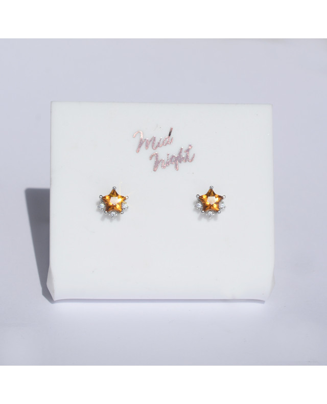 Chapter Fourteen-Citrine Sparkle Star Earrings