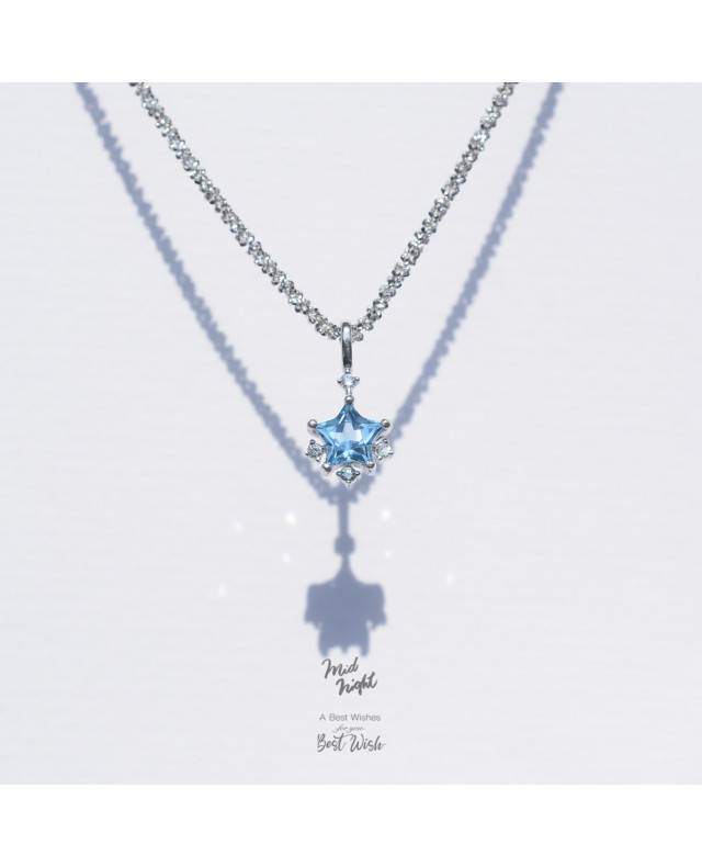 Chapter Thirteen-Swiss Blue Topaz Sparkle Star Necklace