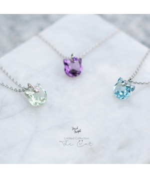 Limited Collection-The Cat White Crystal x Moon Necklace
