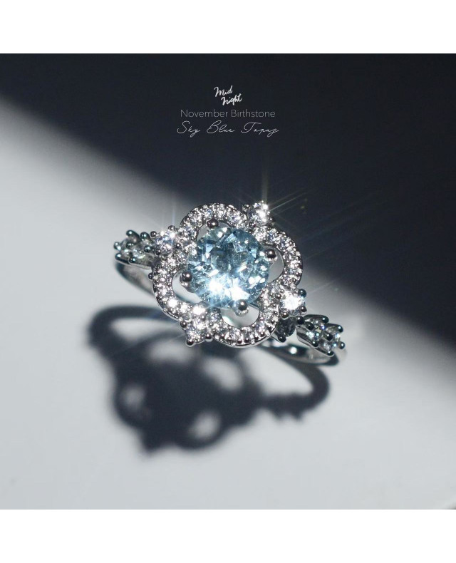 Chapter Thirteen-Sky Blue Topaz Brilliant Ring 