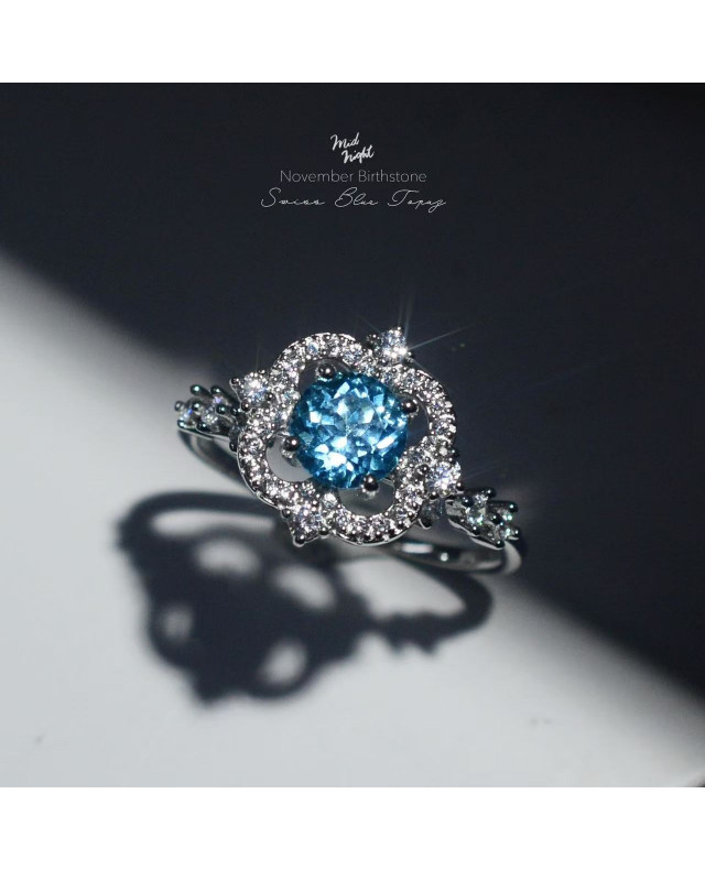 Chapter Thirteen-Swiss Blue Topaz Brilliant Ring 