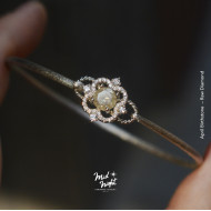 April Birthstone-Raw Diamond Brilliant Bangle