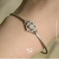 April Birthstone-Raw Diamond Brilliant Bangle