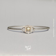 April Birthstone-Raw Diamond Brilliant Bangle