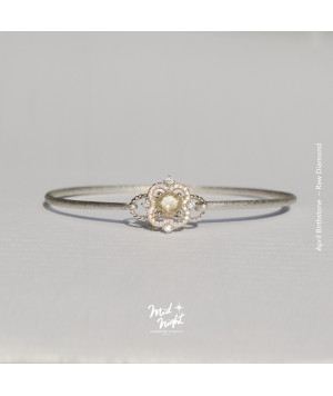 April Birthstone-Raw Diamond Brilliant Bangle