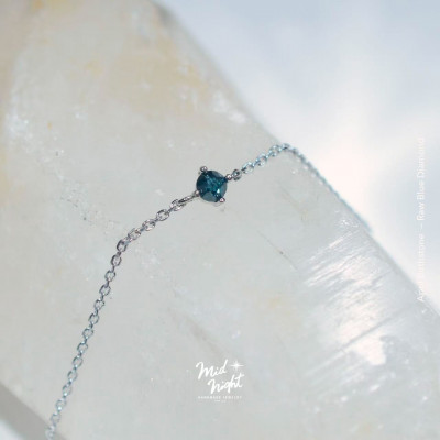 April Birthstone-Rough Blue Diamond Simple Bracelet
