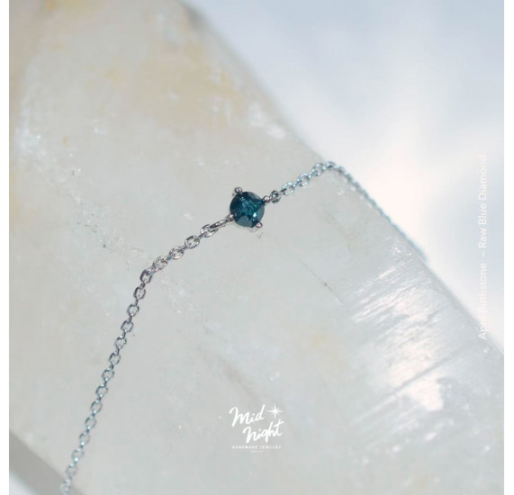 April Birthstone-Rough Blue Diamond Simple Bracelet