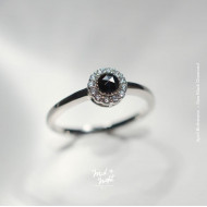 April Birthstone-Rough Black Diamond Classic Ring