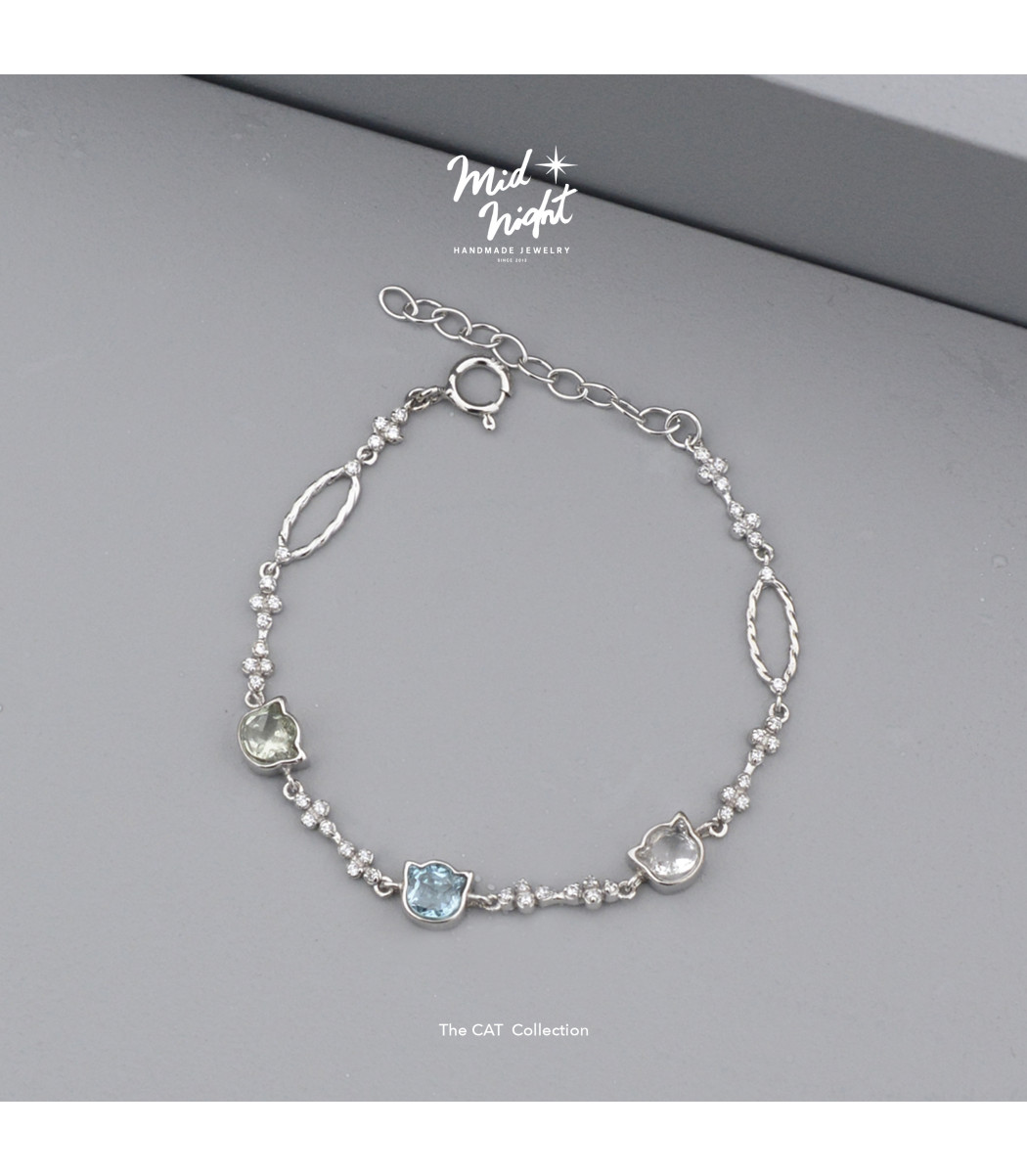 Limited Collection-Miniz Cat Color Stone Bracelet 