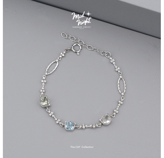 Limited Collection-Miniz Cat Color Stone Bracelet 