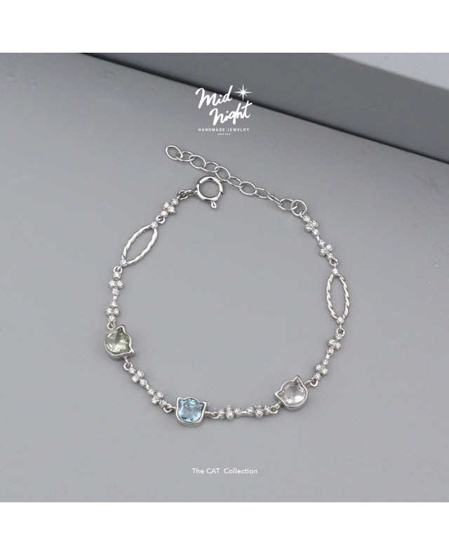 Limited Collection-Miniz Cat Color Stone Bracelet 