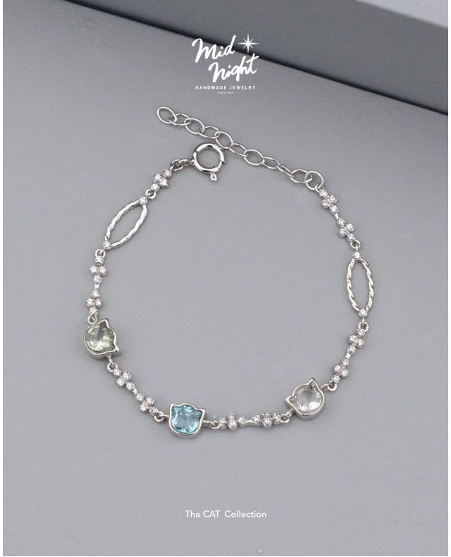 Limited Collection-Minz Cat Color Stone Bracelet 