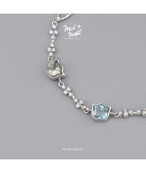 Limited Collection-Miniz Cat Color Stone Bracelet 