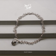 Limited Collection-Black Rutile Cat Silver Loop Bracelet