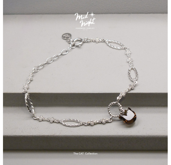 Limited Collection-Smoky Quartz Cat Antique Bracelet