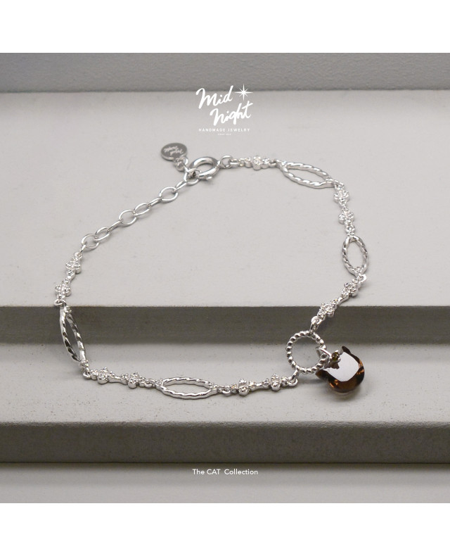 Limited Collection-Smoky Quartz Cat Antique Bracelet
