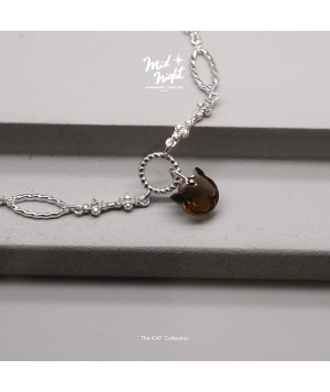 Limited Collection-Smoky Quartz Cat Antique Bracelet