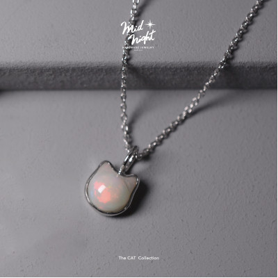 Limited Collection-Bezel Cat Opal Necklace