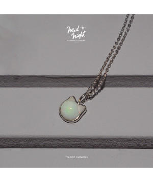 Limited Collection-Bezel Cat Opal Necklace