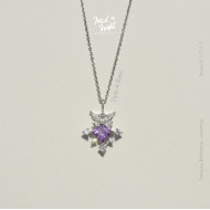 February Birthstone-Amethyst Stamp of Light Necklace