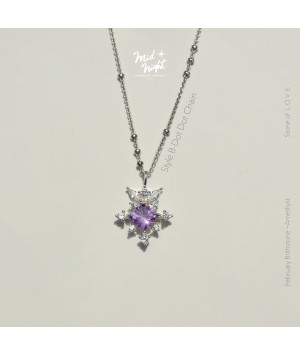 February Birthstone-Amethyst Stamp of Light Necklace