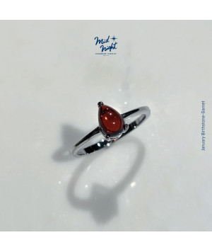 January Birthstone-Garnet Droplet Ring