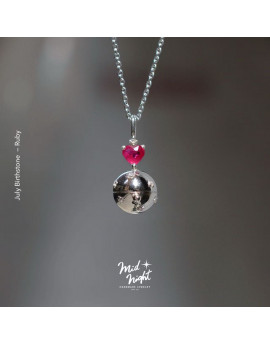 July Birthstone-Ruby Heart Treasure box Necklace