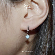 Chapter Thirteen-Blue Miniz Stamp Loop Earrings Chapter Thirteen-Blue Miniz Stamp Loop Earrings