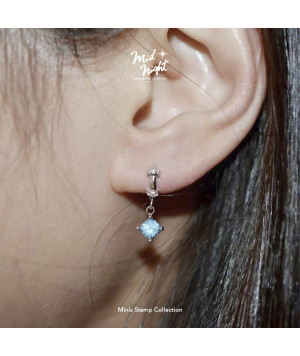Chapter Thirteen-Blue Miniz Stamp Loop Earrings Chapter Thirteen-Blue Miniz Stamp Loop Earrings