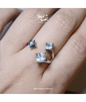Chapter Thirteen-Adjustable Blue Stamps Ring 