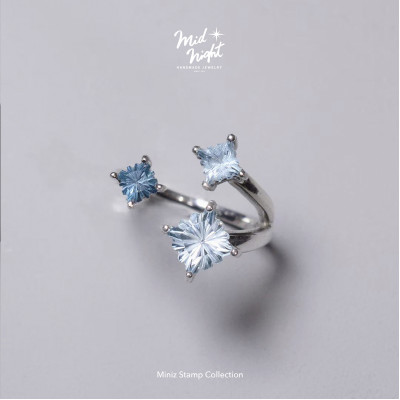 Chapter Thirteen-Adjustable Blue Stamps Ring 