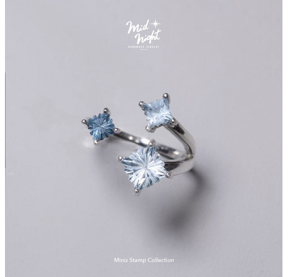 Chapter Thirteen-Adjustable Blue Stamps Ring 