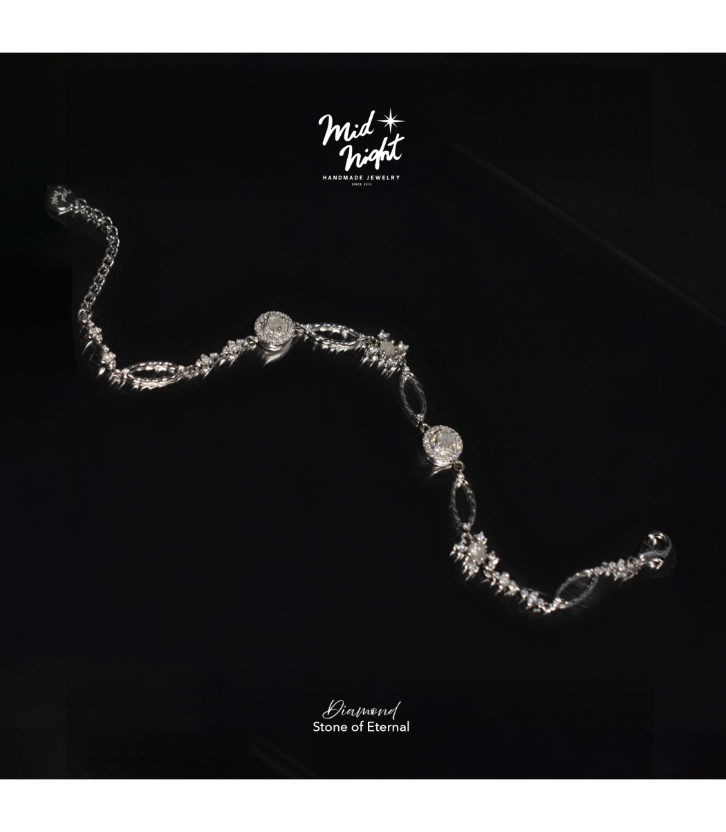 April Birthstone-Diamond Sparkle Eternity Bracelet 