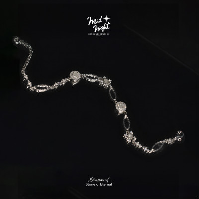 April Birthstone-Diamond Sparkle Eternity Bracelet 