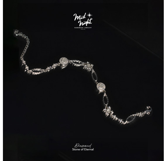 April Birthstone-Diamond Sparkle Eternity Bracelet 