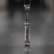 April Birthstone-Black Diamond Stardusts Vial Necklace