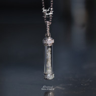 April Birthstone-Grey Diamond Stardusts Vial Necklace April Birthstone-Grey Diamond Stardusts Vial Necklace