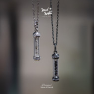 April Birthstone-Black Diamond Stardusts Vial Necklace