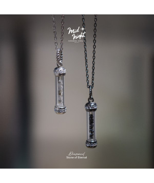 April Birthstone-Black Diamond Stardusts Vial Necklace