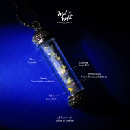 April Birthstone-Grey Diamond Stardusts Vial Necklace April Birthstone-Grey Diamond Stardusts Vial Necklace