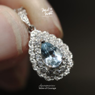 March Birthstone-Aquamarine Pavé Teardrop Necklace March Birthstone-Aquamarine Pavé Teardrop Necklace