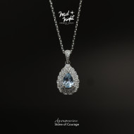 March Birthstone-Aquamarine Pavé Teardrop Necklace March Birthstone-Aquamarine Pavé Teardrop Necklace