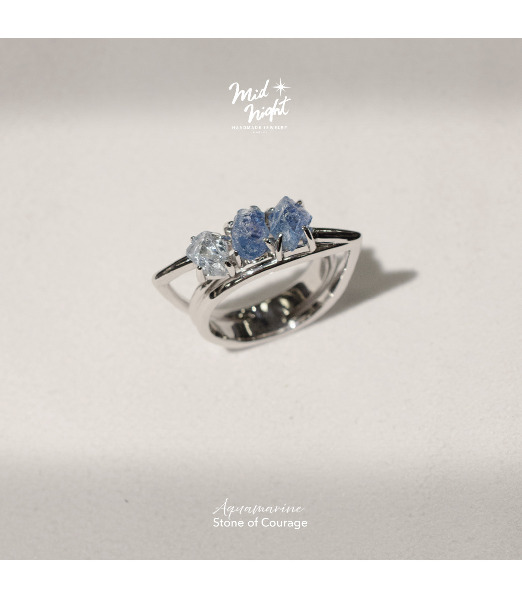 March Birthstone-Aquamarine Brave Shard Ring